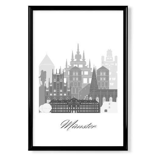Münster Skyline schwarz weiß Münster Skyline schwarz weiß