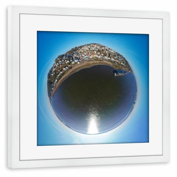 Poster mit Rahmen weiß "Hamburg-Blankenese Treppenviertel" artboxONE - Städte,Städte / Hamburg,Reise,Architektur