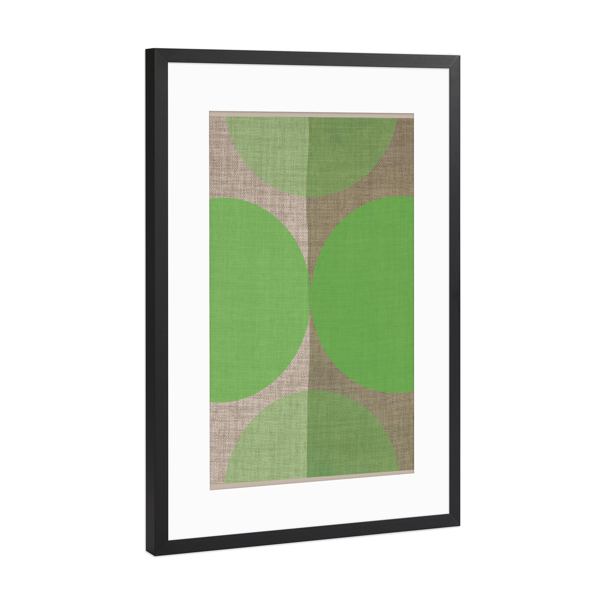 Poster mit Rahmen Schwarz (Metallic) "Linen art GREEN" artboxONE - Abstrakt - Japandi,Modern,Art,Ibiza,Kunstdruck,Geschenk,Einrichtung,Abstrakt,Kunst