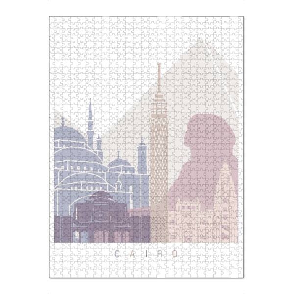 Puzzle Ravensburger "KAIRO SKYLINE PASTELL" artboxONE - Städte,Architektur