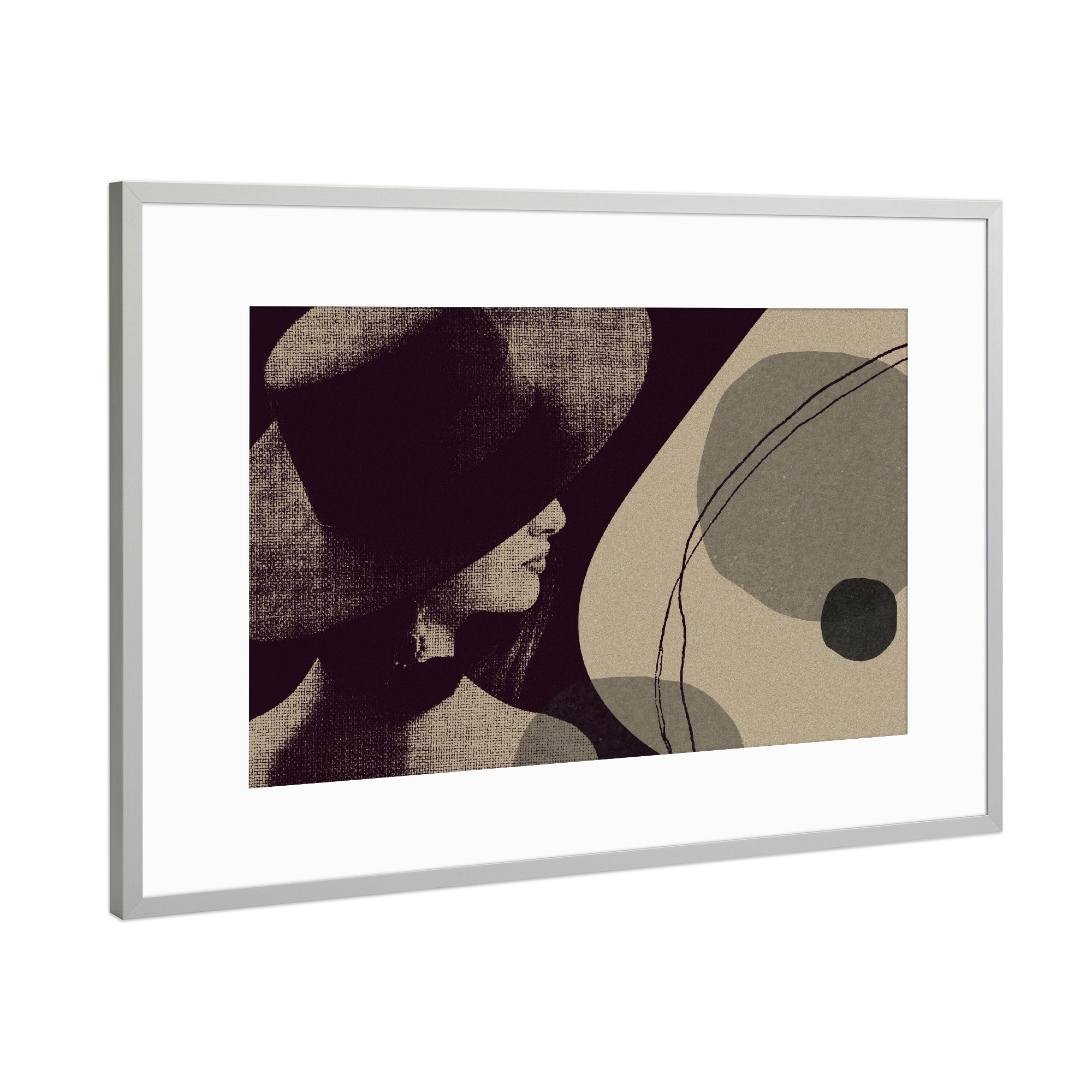 Poster mit Rahmen Silber "Linen collection - woman fourth" artboxONE - Abstrakt