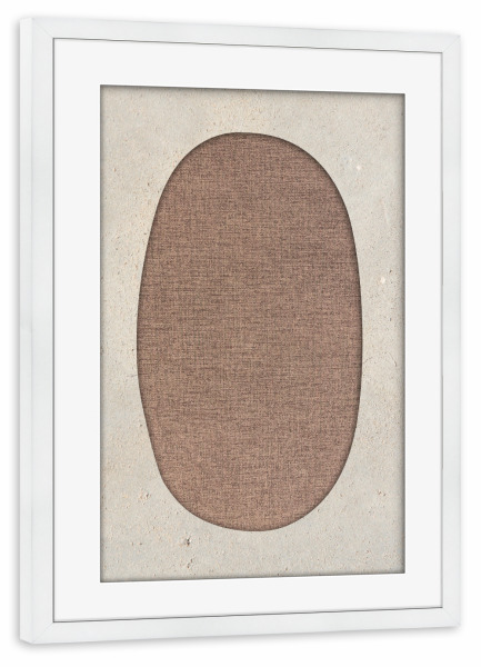 Poster mit Rahmen weiß "Linen art OVAL" artboxONE - Abstrakt - Japandi,Modern,Art,Ibiza,Kunstdruck,Geschenk,Einrichtung,Abstrakt,Kunst