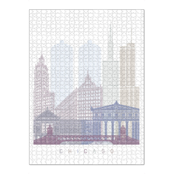 Puzzle Ravensburger "CHICAGO-SKYLINE-PASTELL" artboxONE - Städte,Reise,Architektur