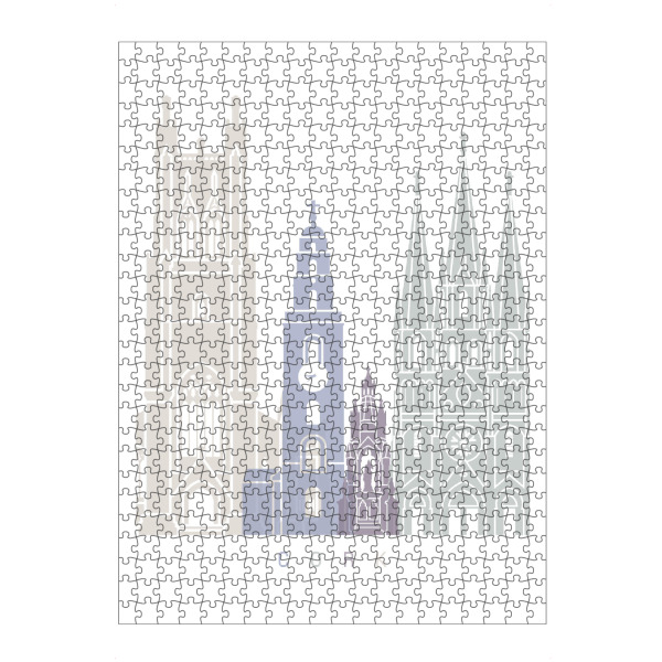 Puzzle Ravensburger "KORK SKYLINE PASTELL" artboxONE - Städte,Architektur