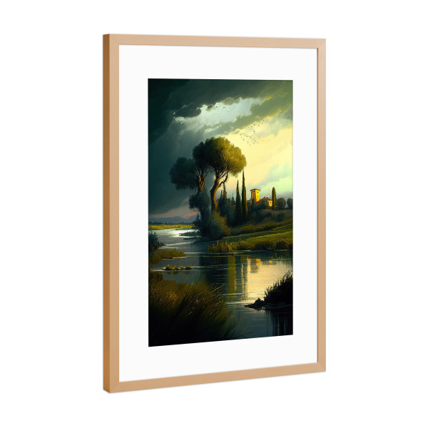 Poster mit Rahmen Kupfer "See in der toskana" artboxONE - Natur,Reise / Länder