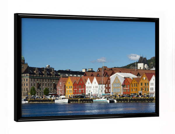 Poster mit schwarzem Rahmen "Historisches Hanseviertel Bryggen" artboxONE - Reise,Architektur,Reise / Strand und Meer,Reise / Länder