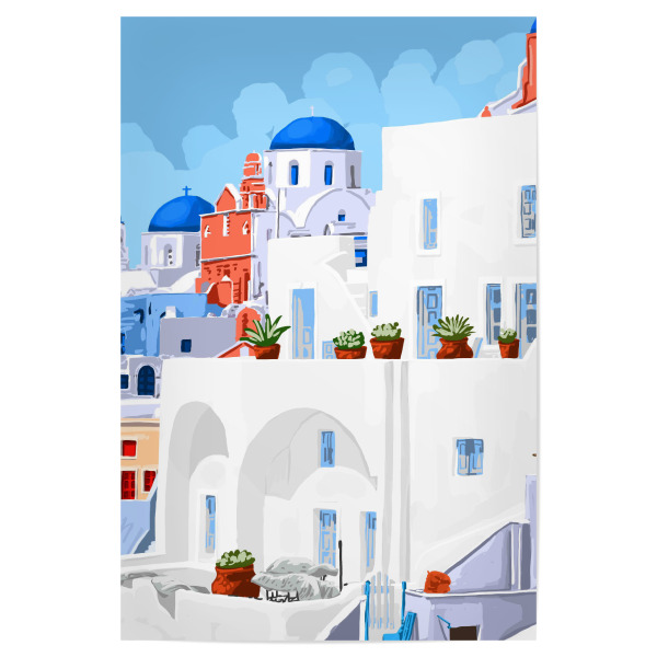 Poster 30x20 cm "Der Santorini Vacay" artboxONE - Städte,Reise,Architektur