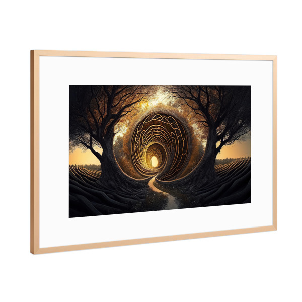 Poster mit Rahmen Kupfer "In den krummen Wald" artboxONE - Abstrakt