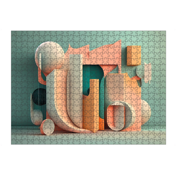 Puzzle Ravensburger "Abstrakte grüne Pastellformen" artboxONE - Abstrakt,Geometrie