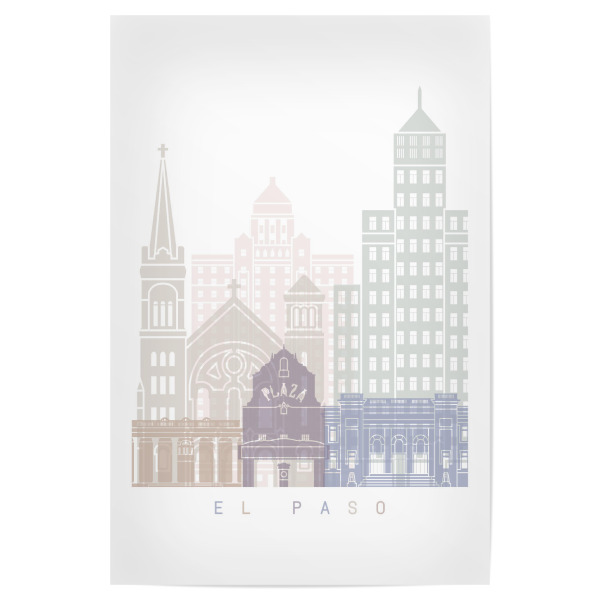 Poster "EL PASO-SKYLINE-PASTELL" artboxONE - Städte,Architektur