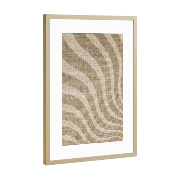 Poster mit Rahmen Gold "Linen - Ibiza palm second" artboxONE - Abstrakt - Japandi,Modern,Art,Ibiza,Kunstdruck,Geschenk,Einrichtung,Abstrakt,Kunst