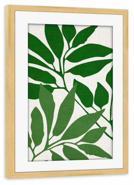 Poster mit Rahmen kiefer "Frühlingswald" artboxONE - Natur,Abstrakt - Baum,Pflanze,Grün,Botanisch,Natur,Blätter,Frühling,Abstrakt