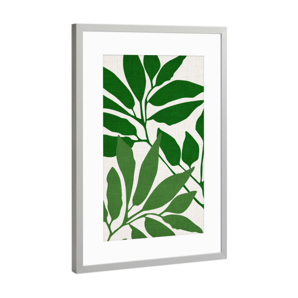 Poster mit Rahmen Silber "Frühlingswald" artboxONE - Natur,Abstrakt - Baum,Pflanze,Grün,Botanisch,Natur,Blätter,Frühling,Abstrakt
