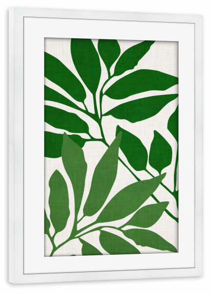 Poster mit Rahmen weiß "Frühlingswald" artboxONE - Natur,Abstrakt - Baum,Pflanze,Grün,Botanisch,Natur,Blätter,Frühling,Abstrakt