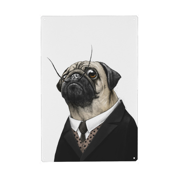 Holzbild "Mops Dali" artboxONE - Tiere,Menschen