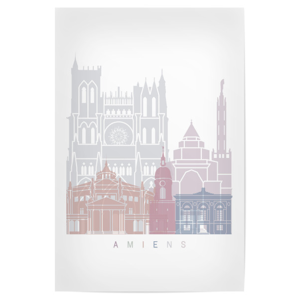 Poster 30x20 cm "AMIENS SKYLINE PASTELL" artboxONE - Städte,Architektur