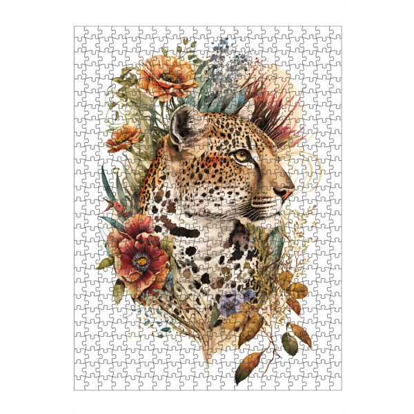 artboxONE Puzzle "Leopard mit Blumen" artboxONE - Floral,Tiere