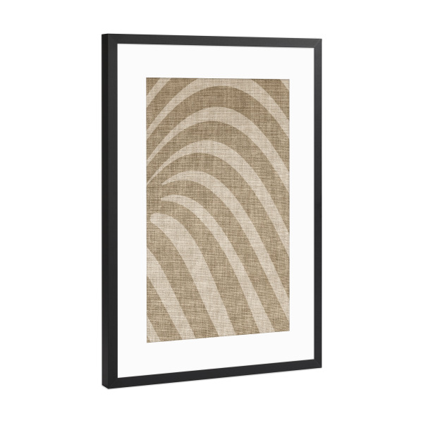Poster mit Rahmen Schwarz (Metallic) "Linen - Ibiza palm first" artboxONE - Abstrakt