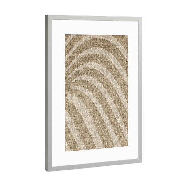 Poster mit Rahmen Silber "Linen - Ibiza palm first" artboxONE - Abstrakt - Japandi,Modern,Art,Ibiza,Kunstdruck,Geschenk,Einrichtung,Abstrakt,Kunst