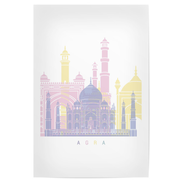 Poster 30x20 cm "ADELAIDE-SKYLINE-PASTELL" artboxONE - Städte