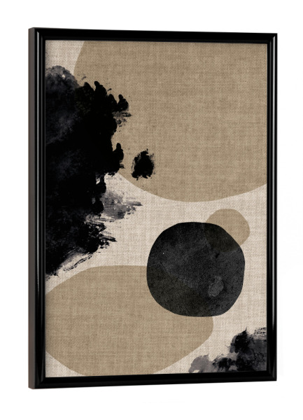 Poster mit schwarzem Rahmen "Linen splash dots" artboxONE - Abstrakt - Japandi,Modern,Art,Wabisabi,Ibiza,Kunstdruck,Vacation,Geschenk,Einrichtung