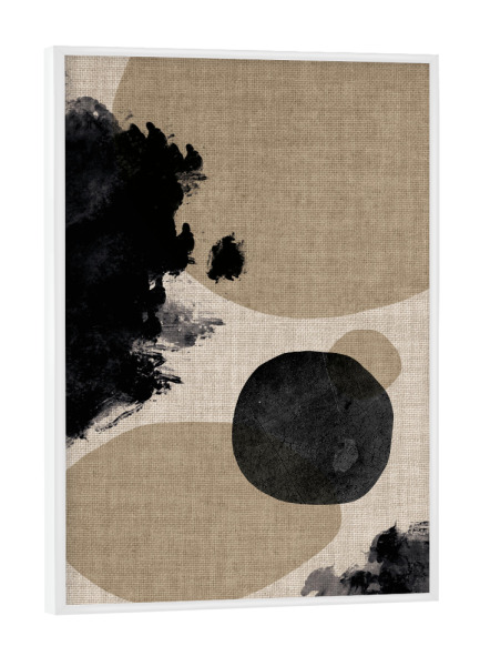 Poster mit weißem Rahmen "Linen splash dots" artboxONE - Abstrakt - Japandi,Modern,Art,Wabisabi,Ibiza,Kunstdruck,Vacation,Geschenk,Einrichtung