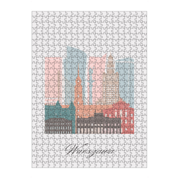 Puzzle Ravensburger "Pastellstil der Warschauer Skyline" artboxONE - Städte,Reise,Architektur,Kartografie