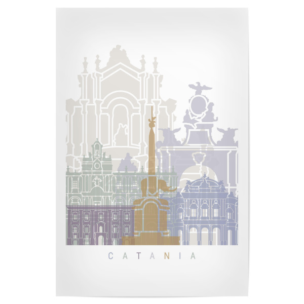 Poster 30x20 cm "CATANIA SKYLINE PASTELL" artboxONE - Städte,Architektur