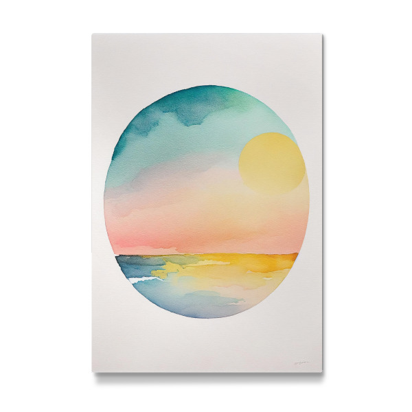Galerie-Print "Aquarell Pastell Sonnenuntergang" 30x20 cm artboxONE