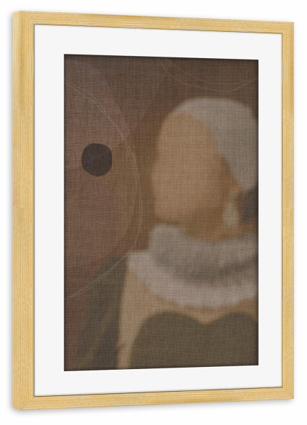 Poster mit Rahmen kiefer "Linen collection - sad woman" artboxONE - Abstrakt - Japandi,Modern,Art,Ibiza,Kunstdruck,Geschenk,Einrichtung,Abstrakt,Kunst