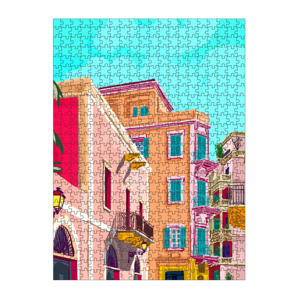 Puzzle Ravensburger "Bunte-Häuser" artboxONE - Städte,Architektur