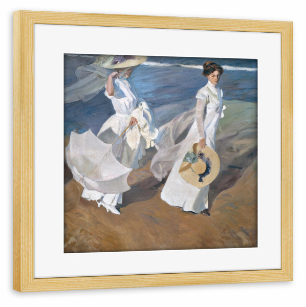 Poster mit Rahmen kiefer "Am Strand spazierengehen" artboxONE - Menschen,Reise / Strand und Meer,Fashion,Für Mama,Für Papa