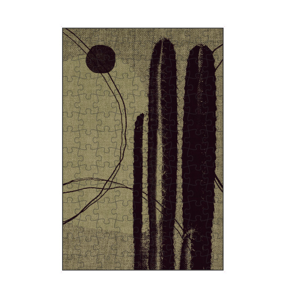 artboxONE Puzzle "Linen collection - cactus" artboxONE - Abstrakt - Japandi,Modern,Art,Ibiza,Kunstdruck,Geschenk,Einrichtung,Abstrakt,Kunst