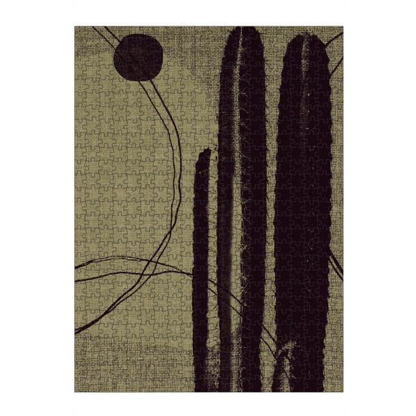 Puzzle Ravensburger "Linen collection - cactus" artboxONE - Abstrakt - Japandi,Modern,Art,Ibiza,Kunstdruck,Geschenk,Einrichtung,Abstrakt,Kunst