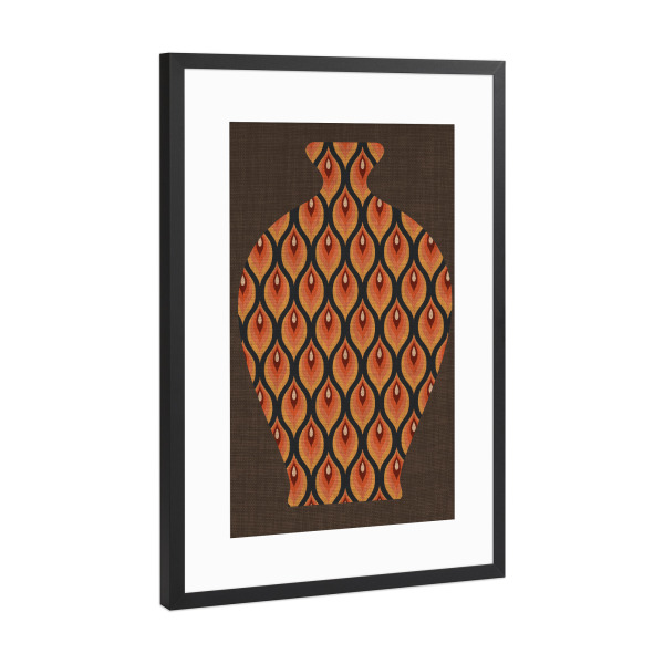 Poster mit Rahmen Schwarz (Metallic) "Retro vase BRAM" artboxONE - Abstrakt - Japandi,Modern,Art,Ibiza,Kunstdruck,Retro,Einrichtung,Abstrakt,Kunst