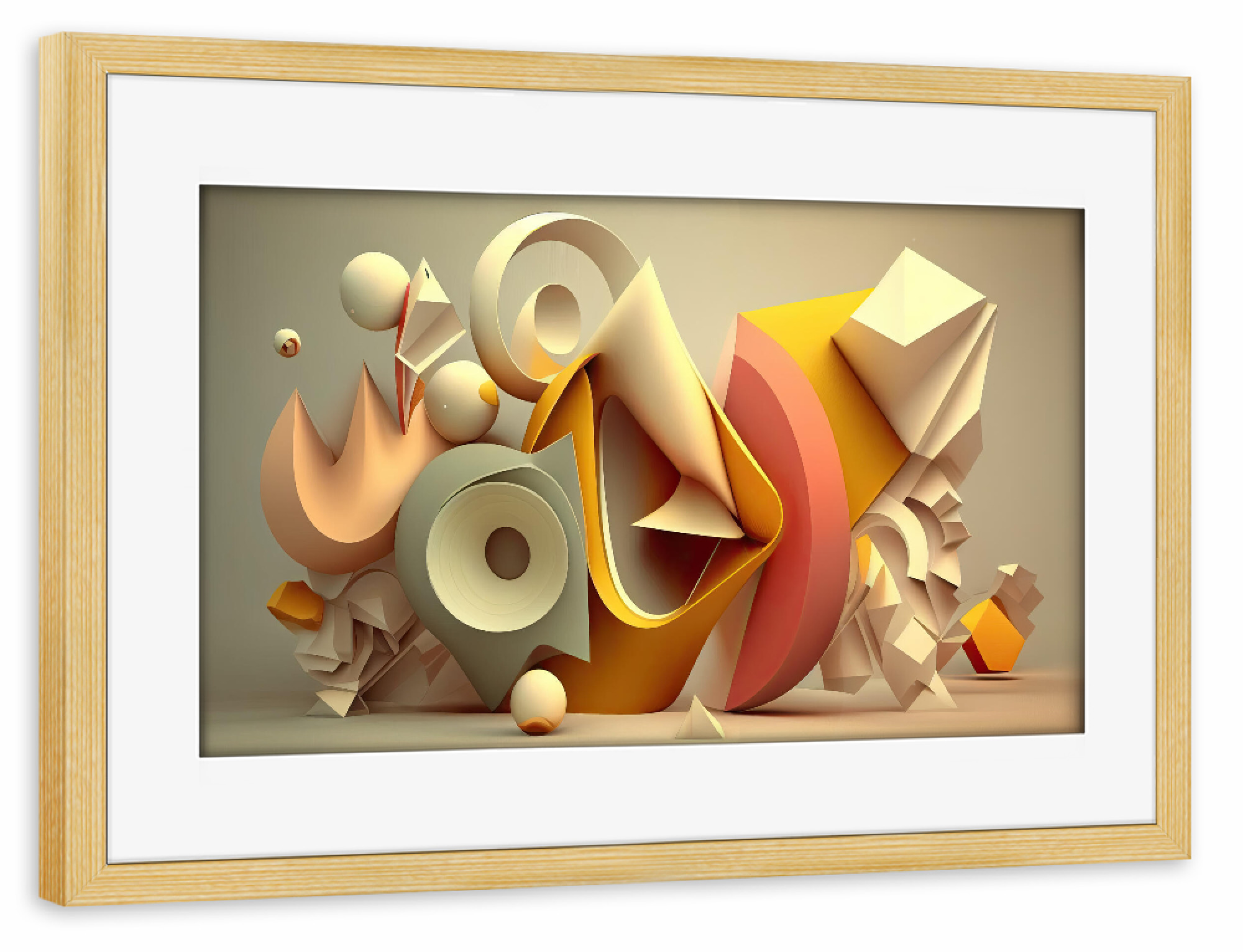 Poster mit Rahmen kiefer "Kunst der abstrakten Formen" artboxONE - Abstrakt,Geometrie