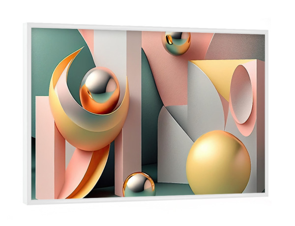 Poster mit weißem Rahmen "Abstrakte Pastellformen" artboxONE - Abstrakt,Geometrie