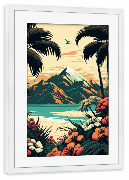 Poster mit Rahmen weiß "Frühling in Patagonien" artboxONE - Natur,Reise,Floral