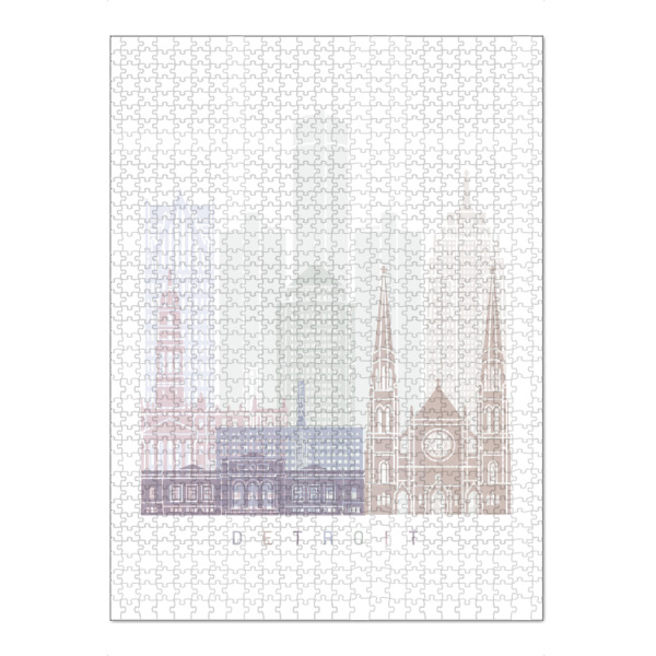 Puzzle Ravensburger "DETROIT-SKYLINE-PASTELL" artboxONE - Städte