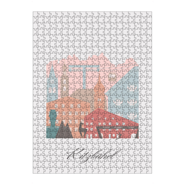 artboxONE Puzzle "Kitzbüheler Skyline in Pastell" artboxONE - Städte,Reise,Architektur,Kartografie