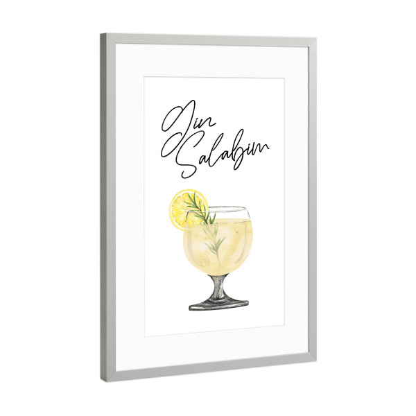 Poster mit Rahmen Silber "Gin Salabim" artboxONE - Essen & Trinken / Alkohol