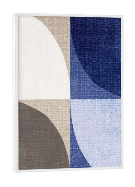 Poster mit weißem Rahmen "BLUE Linen - ZEN" artboxONE - Abstrakt - Japandi,Modern,Art,Wabisabi,Ibiza,Kunstdruck,Vacation,Geschenk,Einrichtung