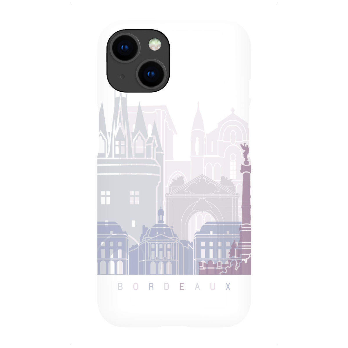 "Bordeaux Skyline Pastell"für iPhone - Premium-Case Handyhülle artboxONE