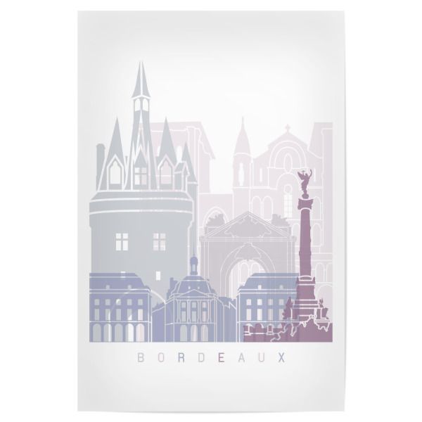 Poster "Bordeaux Skyline Pastell" artboxONE - Städte,Architektur