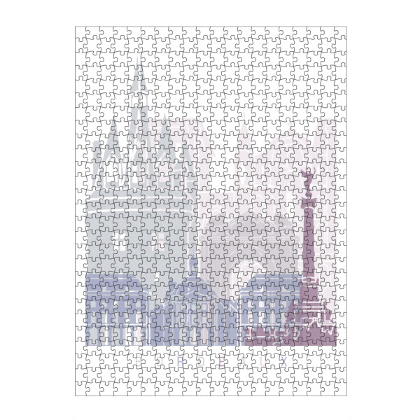Puzzle Ravensburger "Bordeaux Skyline Pastell" artboxONE - Städte,Architektur