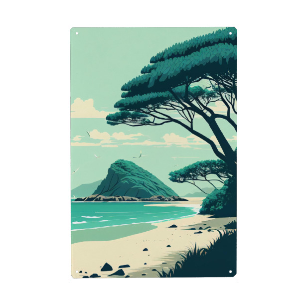 Metall Poster "Strand auf Jibei Island, Taiwan" artboxONE - Natur,Reise,Reise / Strand und Meer