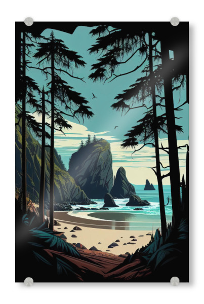 Acrylglasbild "Secret Beach, Oregon, USA" artboxONE - Natur,Reise,Reise / Strand und Meer