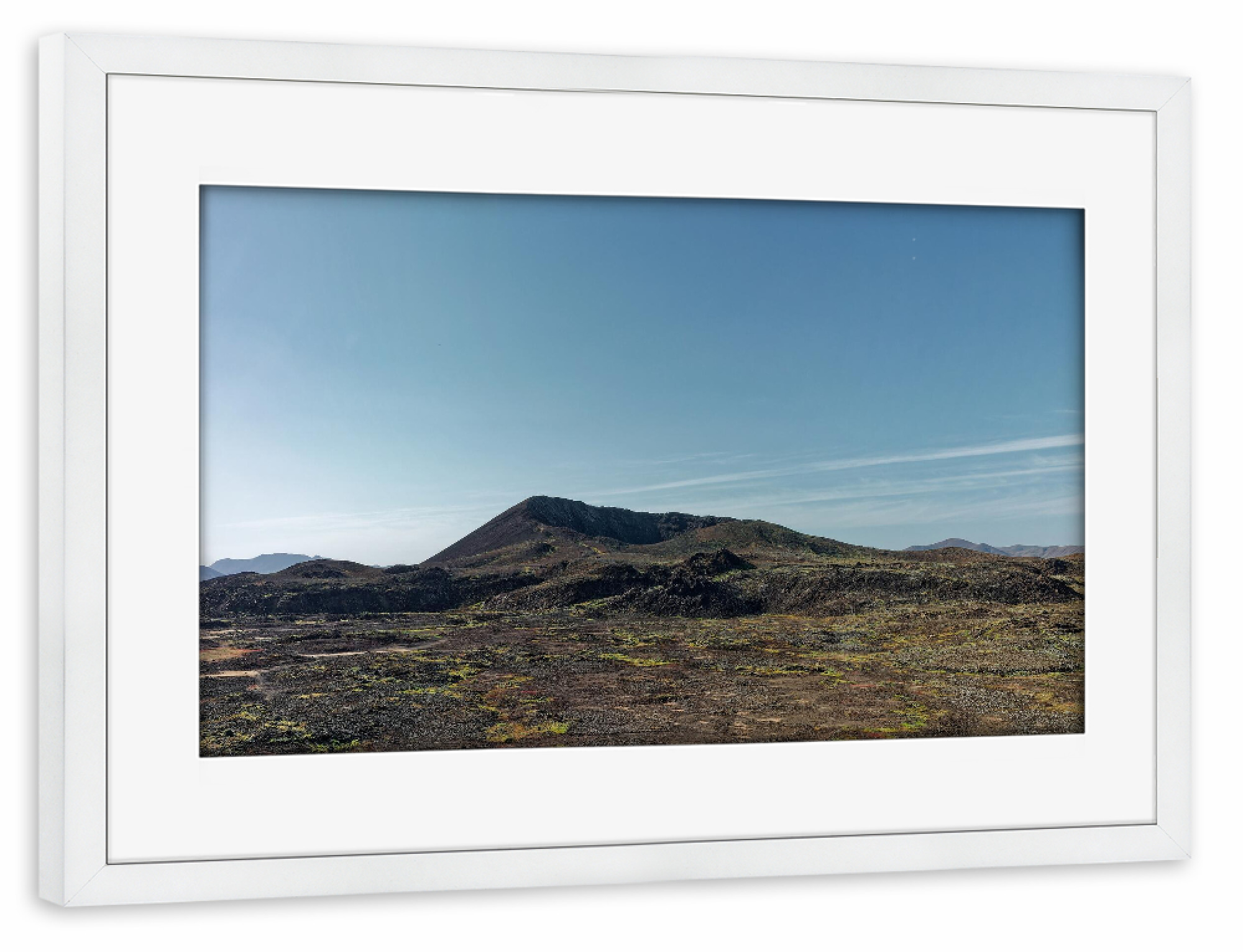 Poster mit Rahmen weiß "Caldera Los Arrabales - Pano" artboxONE - Städte,Natur,Reise,Reise / Strand und Meer,Reise / Länder