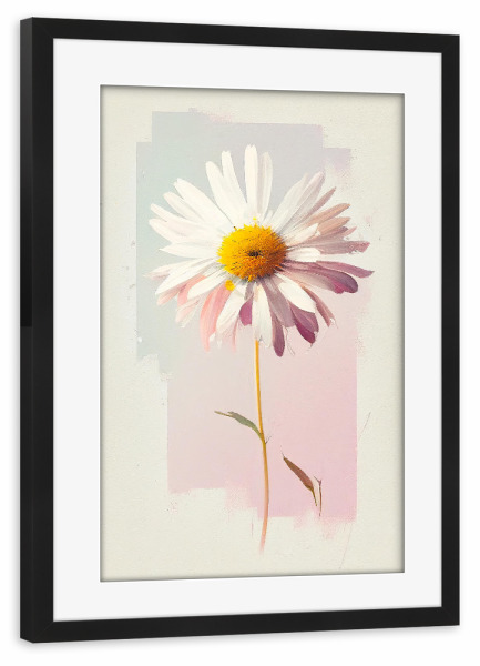 Poster mit Rahmen schwarz "Ölgemälde-Gänseblümchenblume" artboxONE - Floral