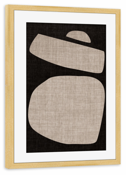 Poster mit Rahmen kiefer "Linen wood CODY" artboxONE - Abstrakt - Japandi,Modern,Art,Ibiza,Kunstdruck,Geschenk,Einrichtung,Abstrakt,Kunst